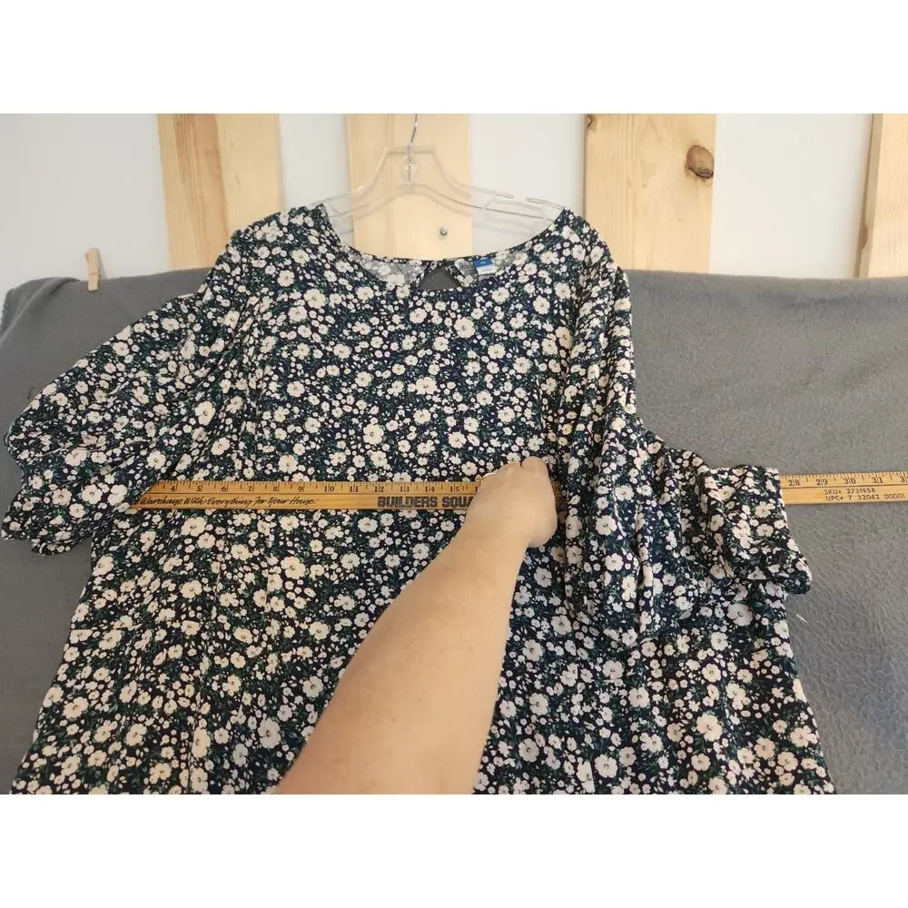 Old Navy‎ Womens Maxi Dress 4X Floral Cottagecore Puff Short Sleeve Smocked NWOT